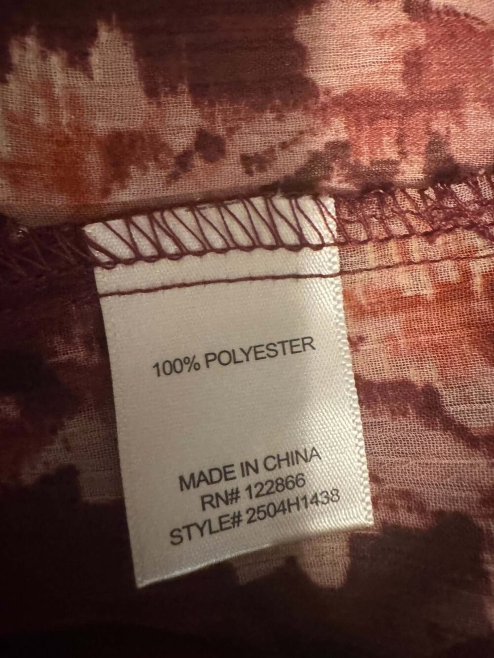 Chenault Floral Ruffle Blouse Burgundy Pink Gold Metallic Size L NWT - Picture 7 of 7